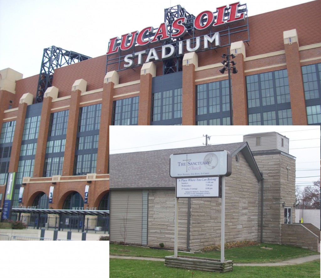 stadium-church collage